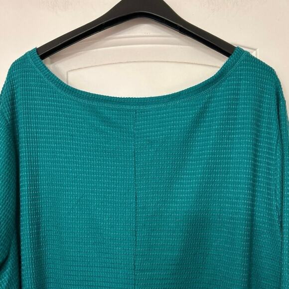 Lane Bryant NWT Turquoise Green Thermal Waffle Knit Relaxed Fit Top 30-32 5X - Picture 7 of 13